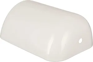 # 23601-11, Replacement Cased Opal Glass Shade For Bankers & Pharmacy Lamps, 8-3/4"L x 5-1/4"W x 3-1/8"H, WHITE