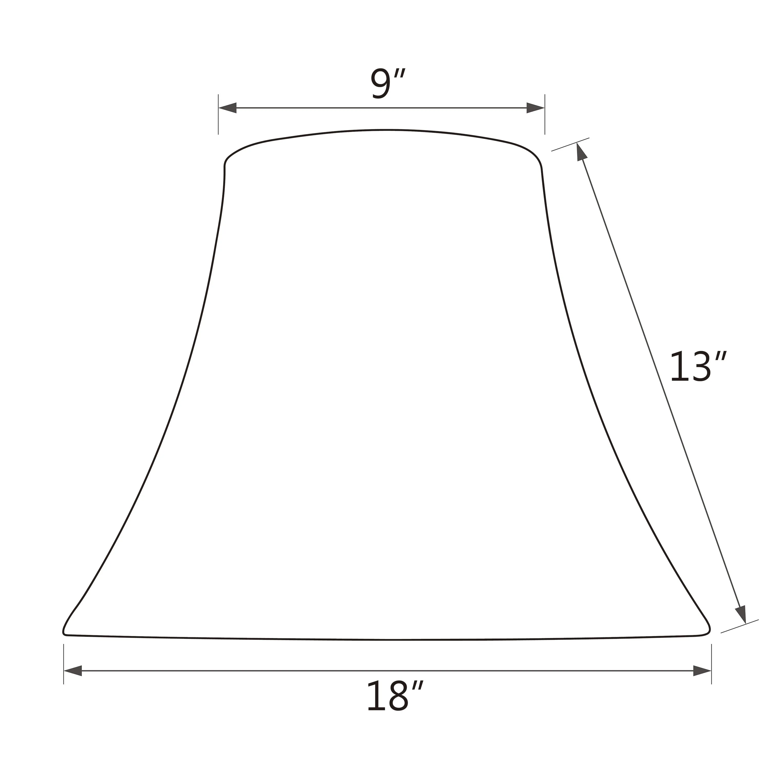 # 30028 Transitional Bell Shape Spider Construction Lamp Shade in Gold Textured Fabric with design, 18" wide (9" x 18" x 13")