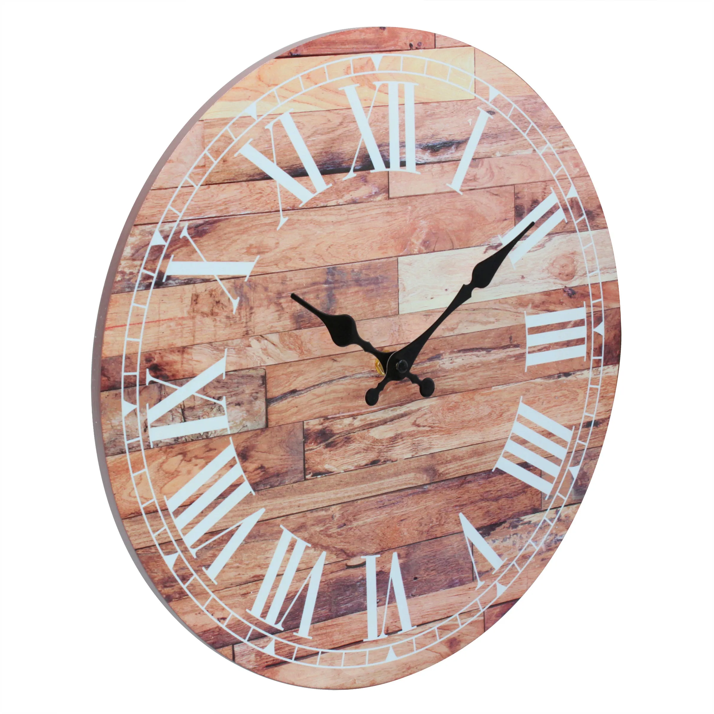 14” Roman Numeral Wooden MDF Wall Clock (WS)