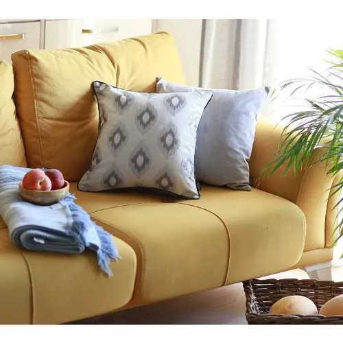17"x 17" Grey Jacquard Chic Decorative Throw Pillow Cover