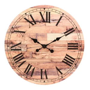 18” Roman Numeral Wooden MDF Wall Clock (WS)