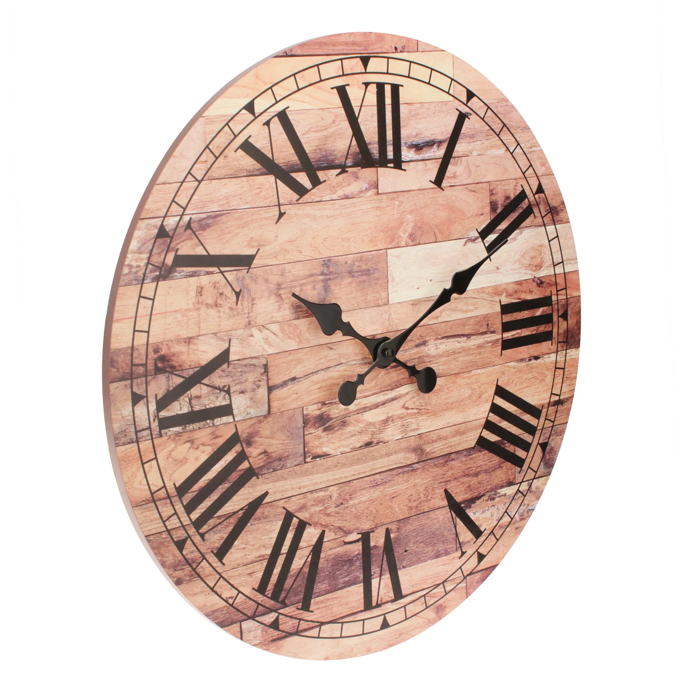 18” Roman Numeral Wooden MDF Wall Clock (WS)