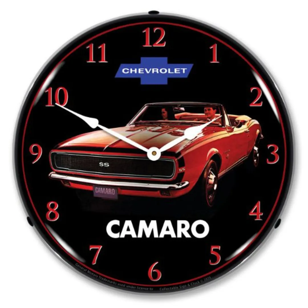 1967 Chevy Camaro Convertible Lighted Clock