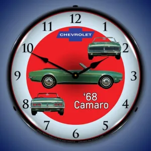 1968 Camaro RS Convertible Lighted Wall Clock