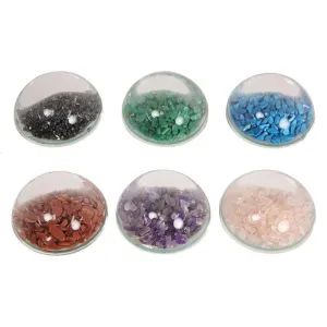 6 Assorted Colours Gemstone Paperweights - 8cm