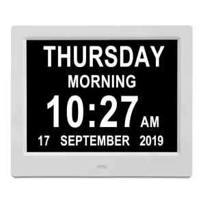 8 Inch Digital Calendar Day Clock - Orientation Dementia Clock