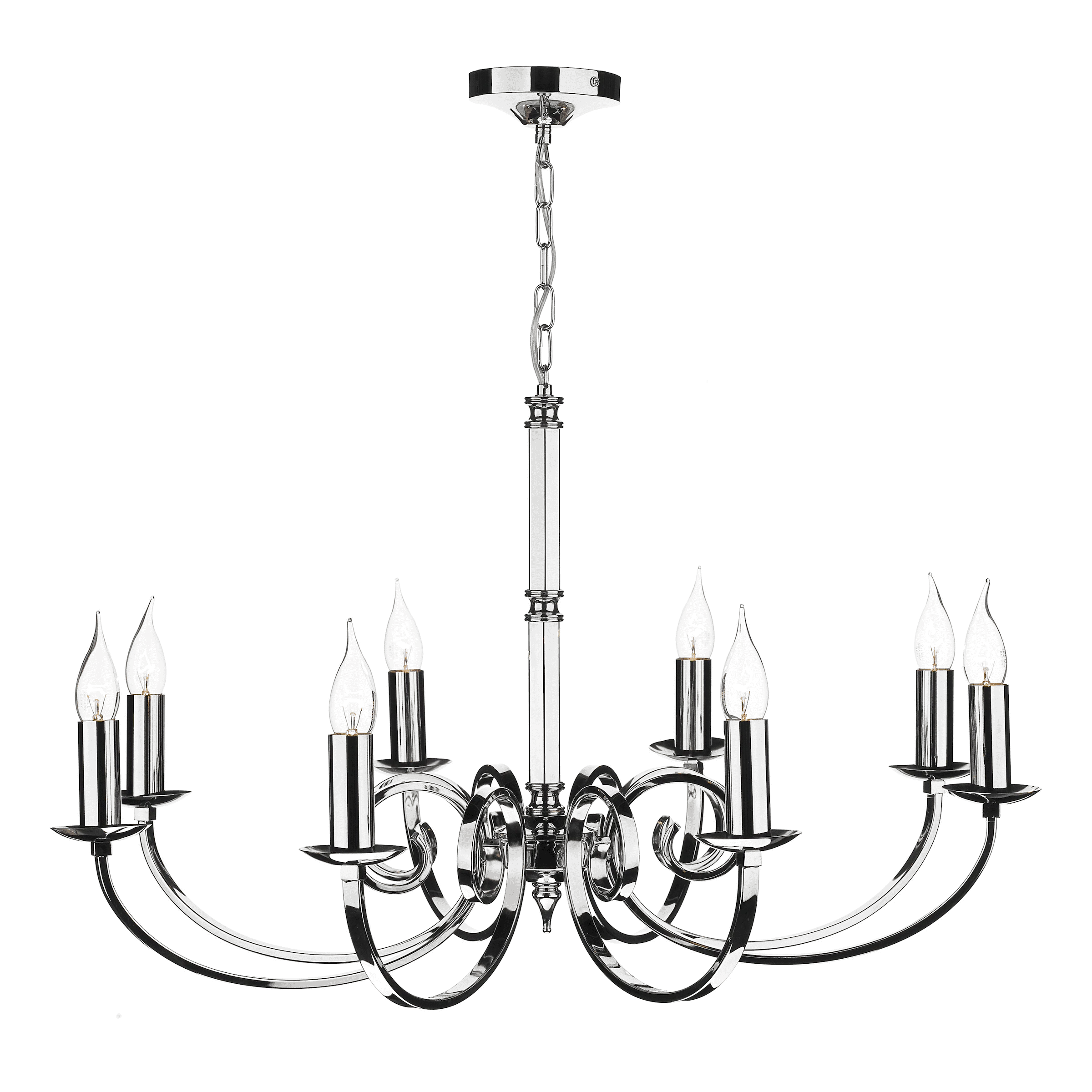 8LT Pendant Ceiling Light - Polished Chrome