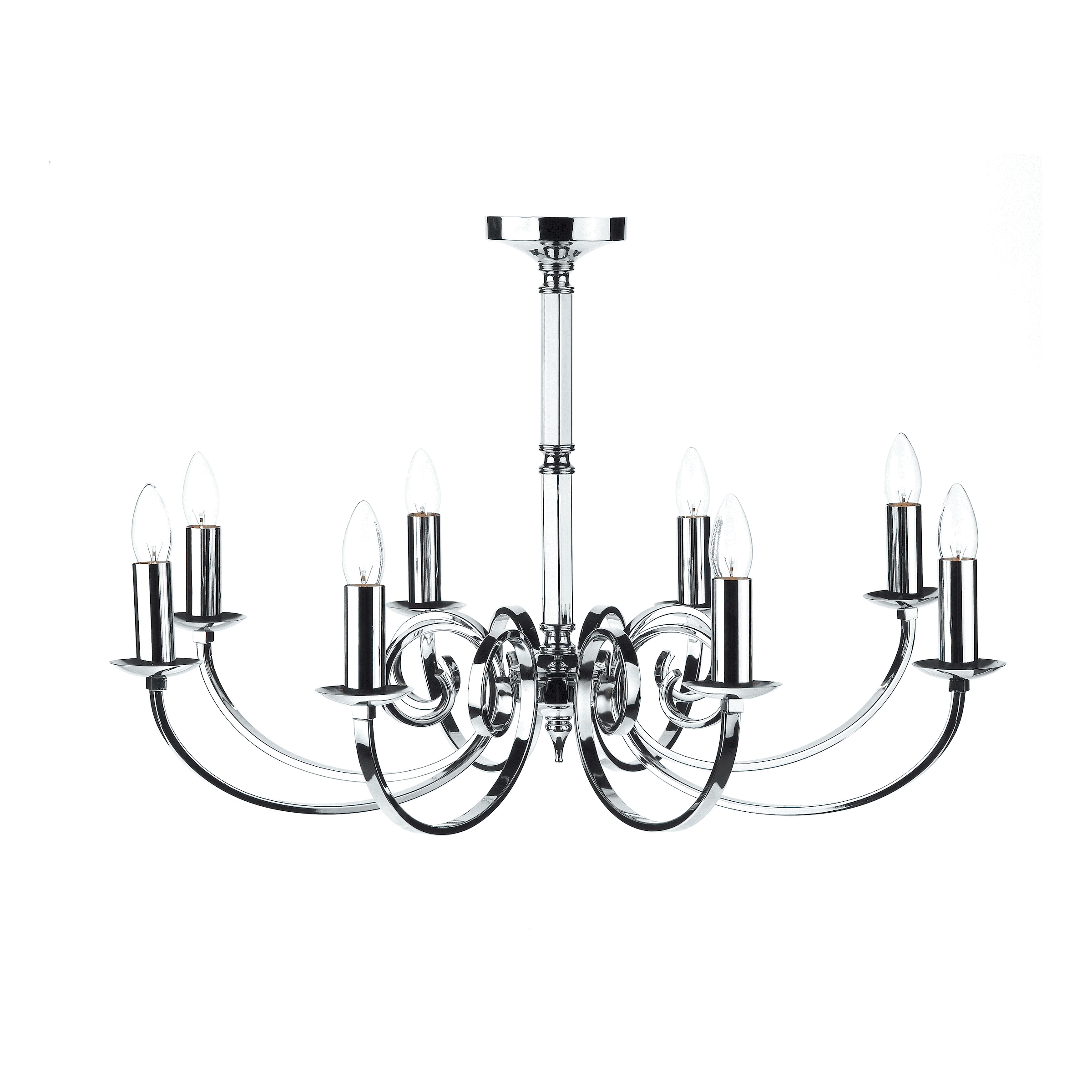 8LT Pendant Ceiling Light - Polished Chrome