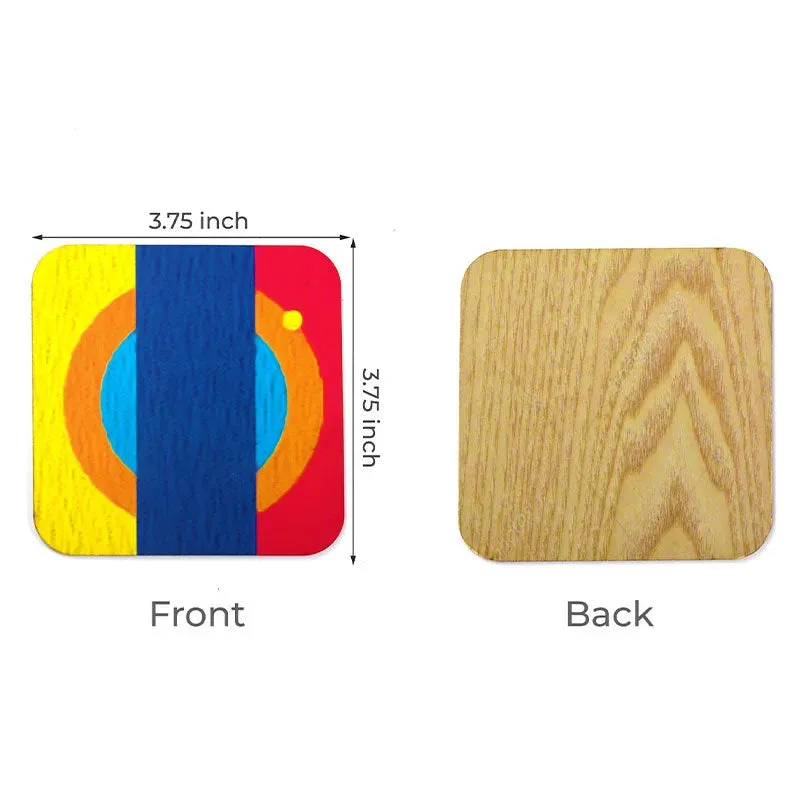 Abstract Print Reversible Coasters |  Set of 6