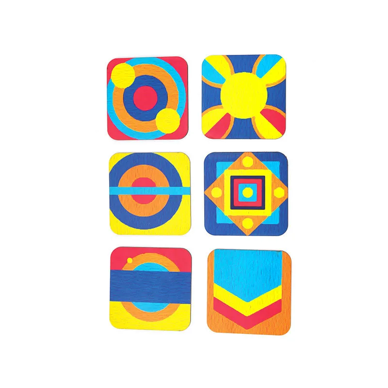 Abstract Print Reversible Coasters |  Set of 6