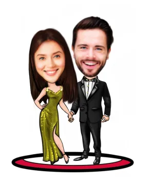 Adesh Anusaar™ Caricature Personalized Gifts for Couple for Anniversary, Marriage (9 x 6.5) AD039