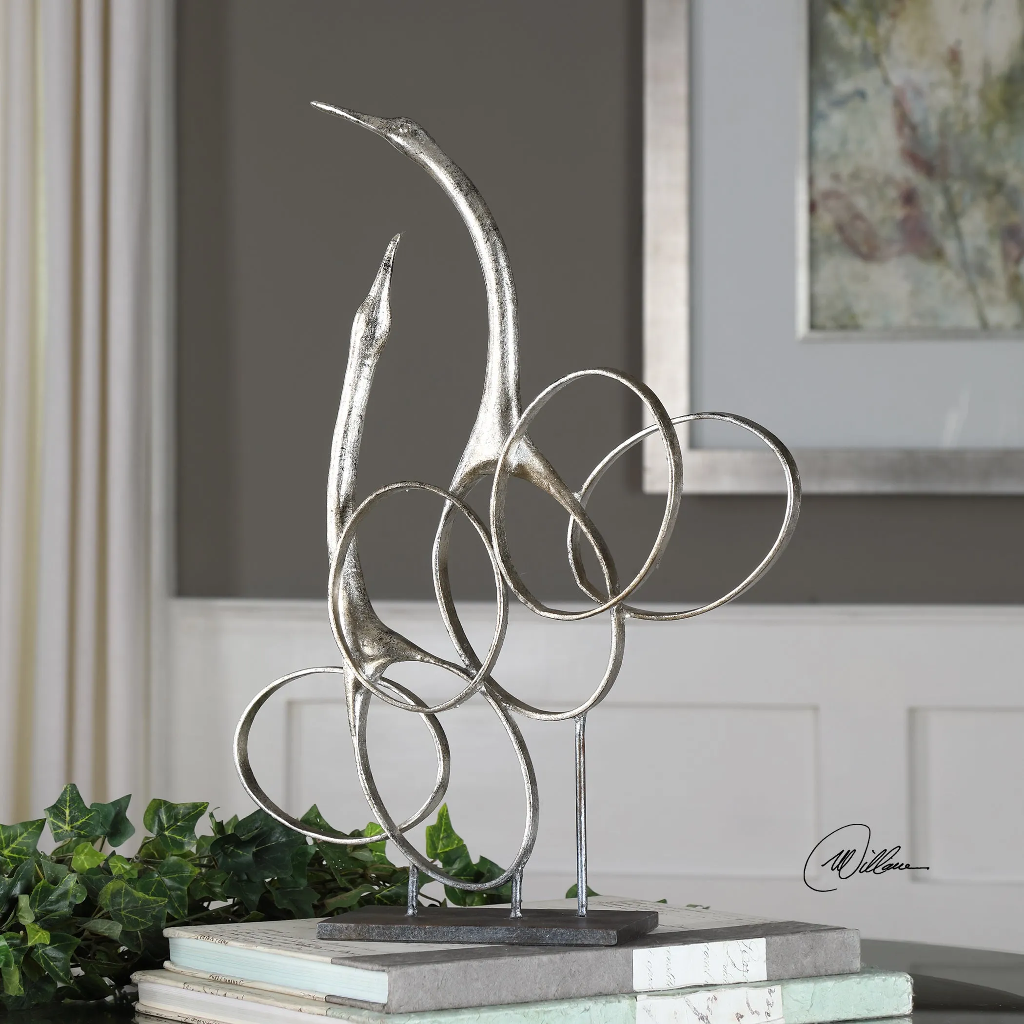 Admiration Silver Bird Sculpture