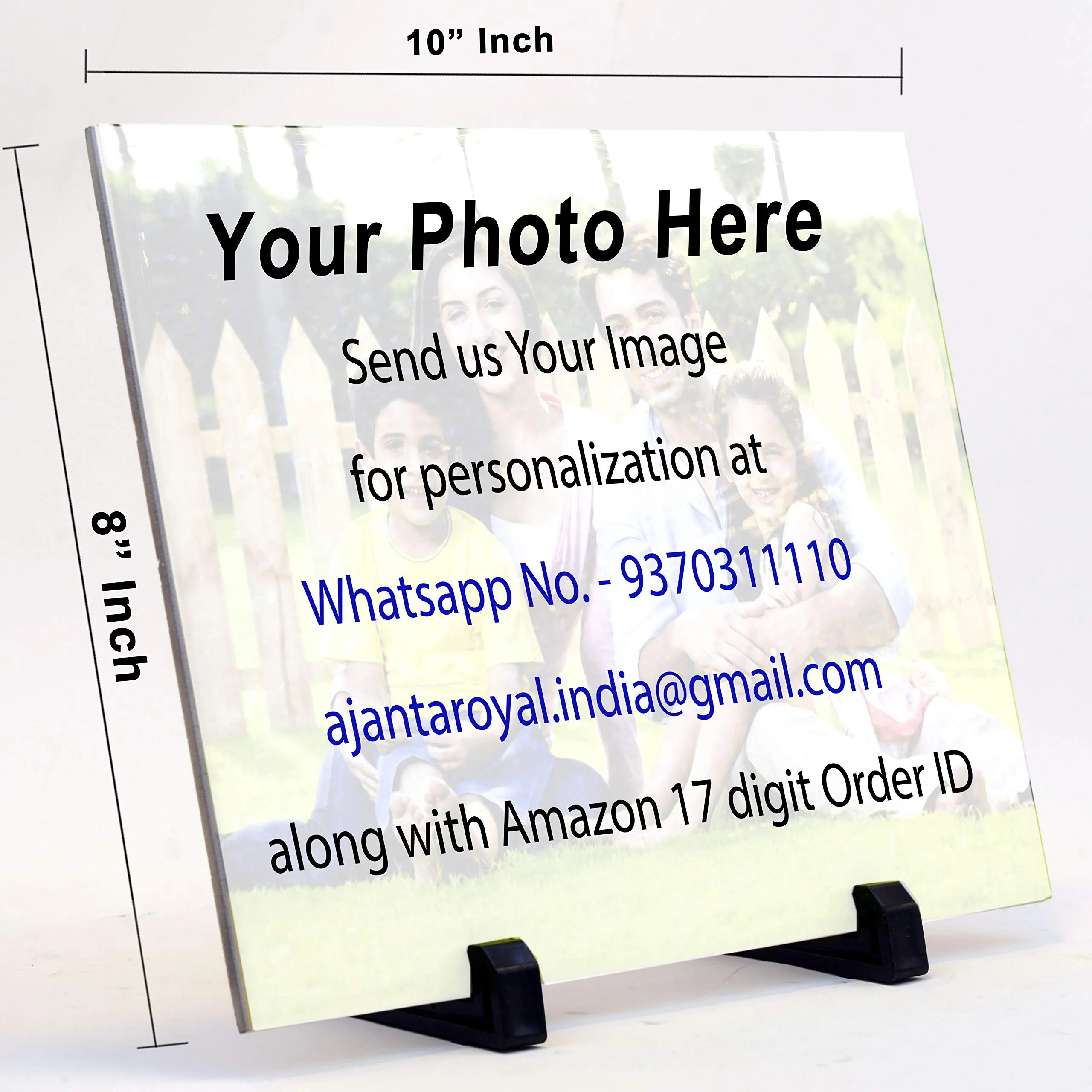 AJANTA ROYAL Personalized Tile with Your Photos (8" x 10" Inch)