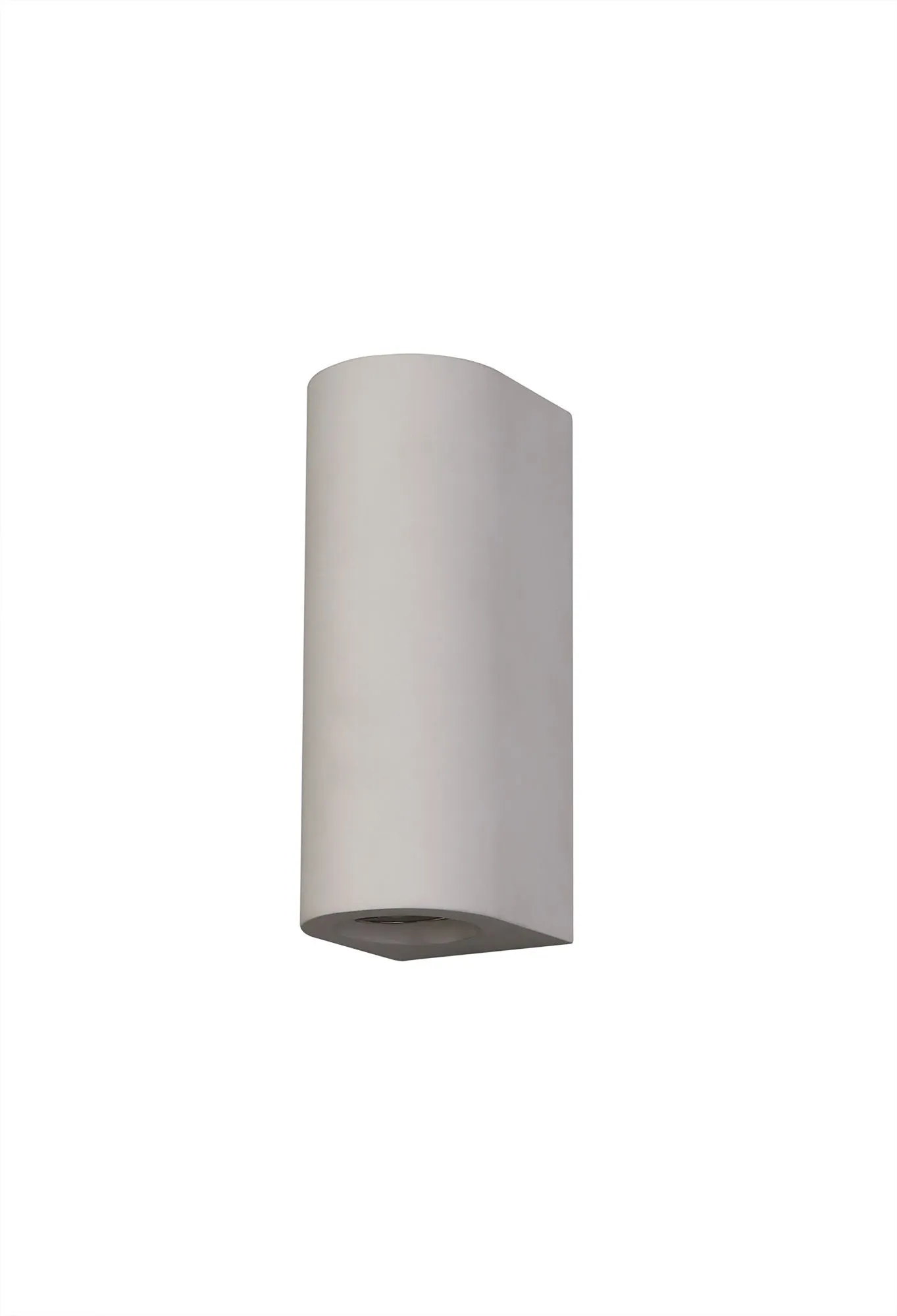 Alina Rectangular/Cylinder Up & Down Wall Lamp, 2 x GU10, White Paintable Gypsum