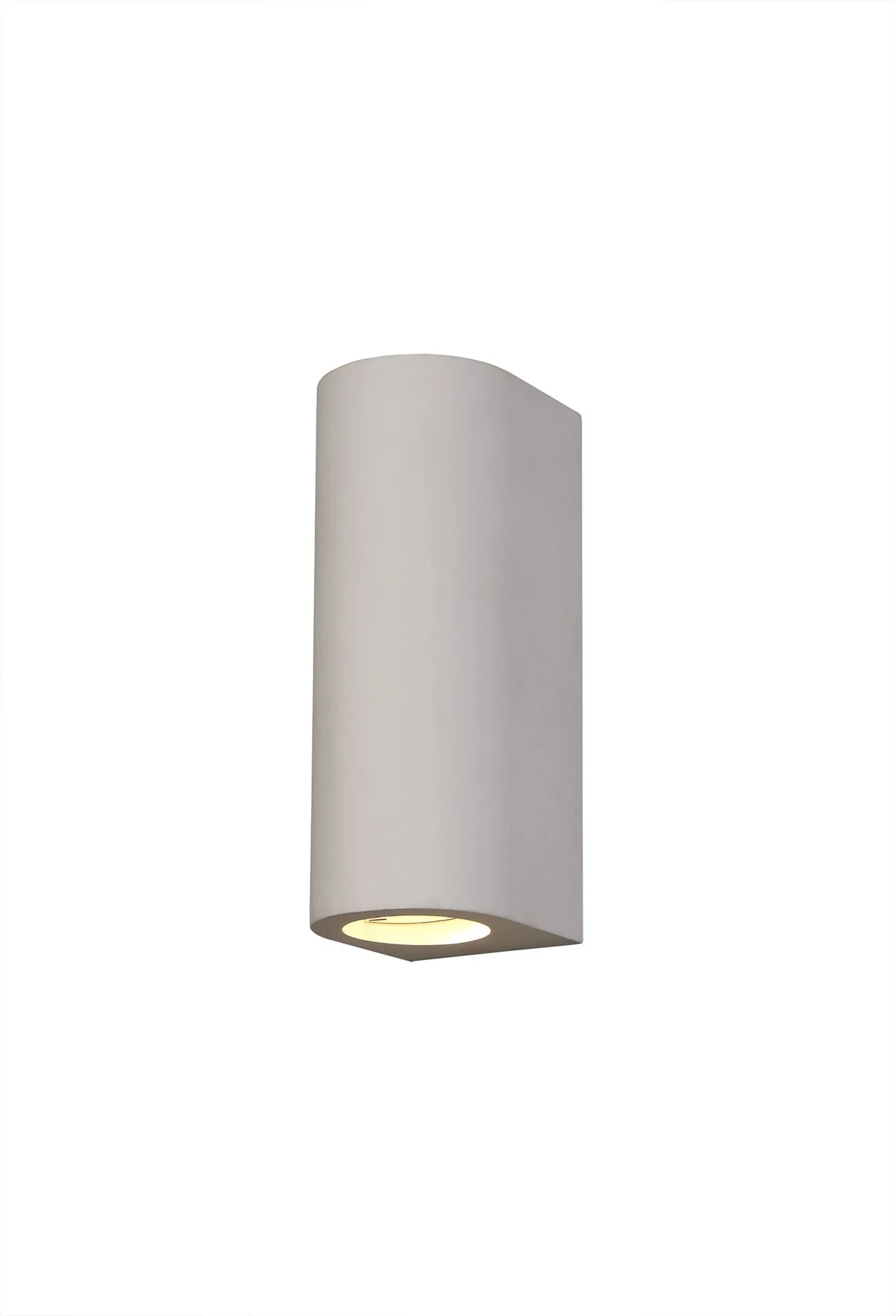 Alina Rectangular/Cylinder Up & Down Wall Lamp, 2 x GU10, White Paintable Gypsum
