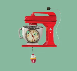 Allen Designs Vintage Red Mixer Clock