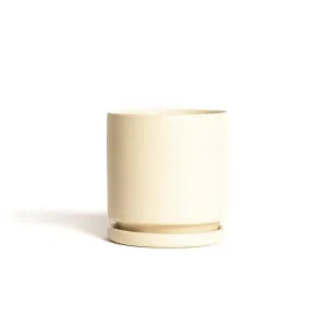 Almond Cylinder Pot with Water Saucer