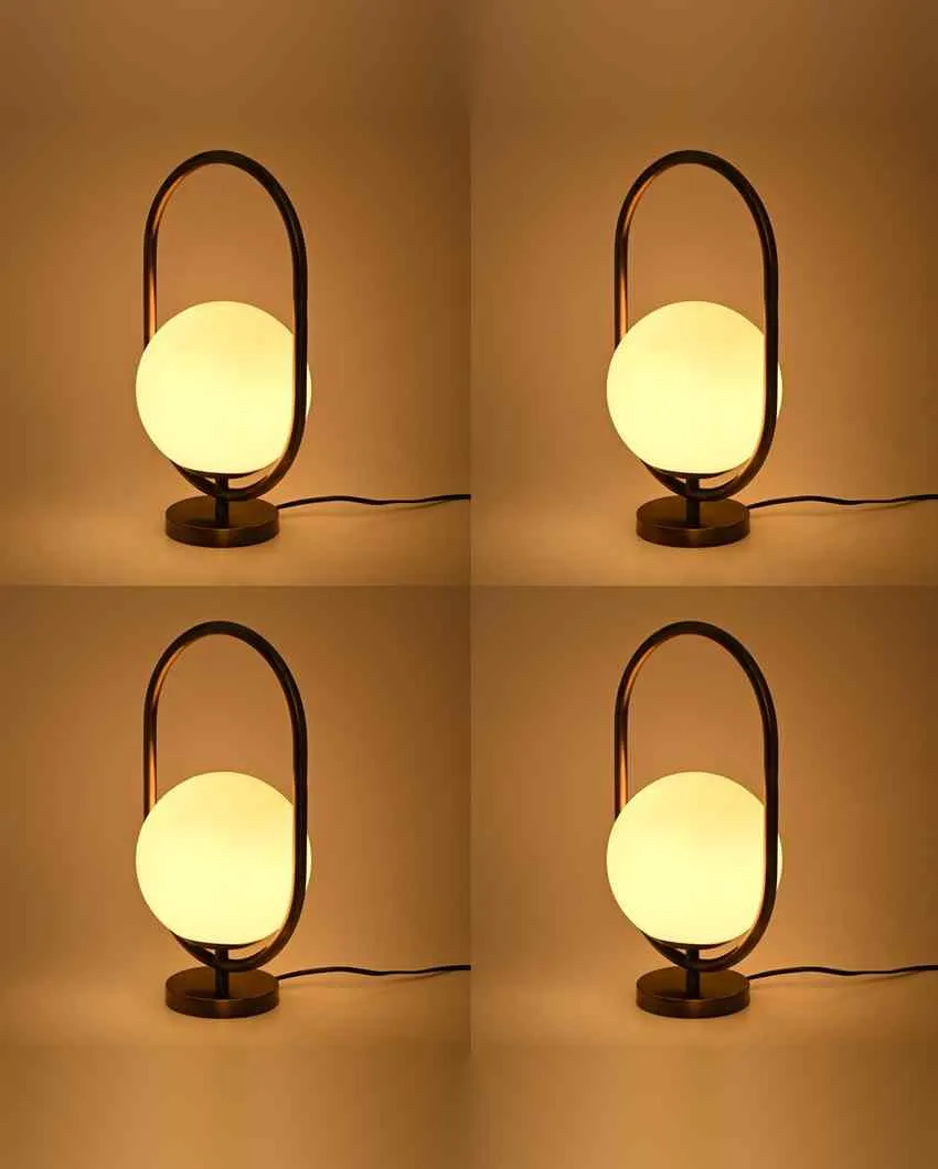 Amarilis Oval Shape Color Table Lamp with Glass Shade | 8 x 13 inches