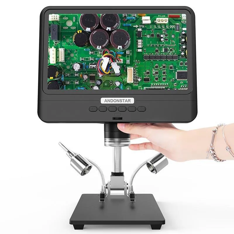 Andonstar AD208S 5X-1200X Digital Microscope -  8.5in LCD Display, ideal for soldering