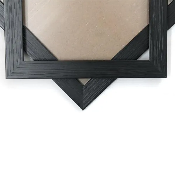 ARCANE DECOR Star Wall Photo Frames - Star Photo Frame for Home Décor, Picture Frames for Wall Hanging Made with Premium Synthetic Wood, Gift for Every Function (8in x 8in, Black)