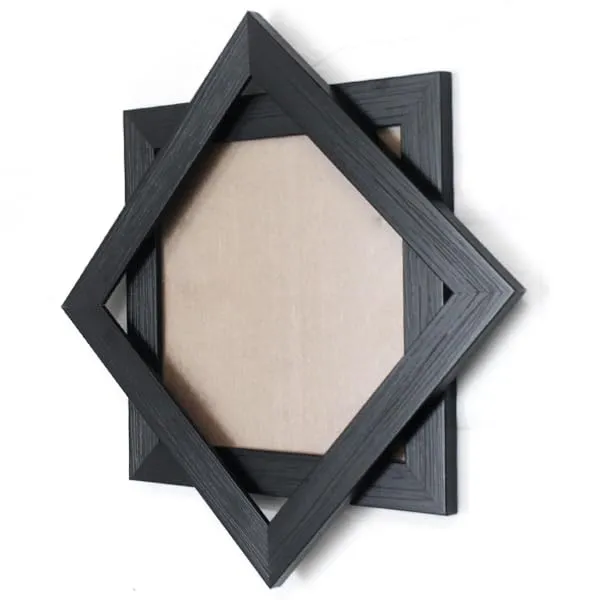 ARCANE DECOR Star Wall Photo Frames - Star Photo Frame for Home Décor, Picture Frames for Wall Hanging Made with Premium Synthetic Wood, Gift for Every Function (8in x 8in, Black)