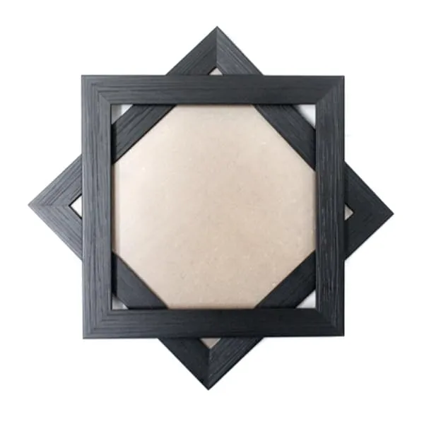 ARCANE DECOR Star Wall Photo Frames - Star Photo Frame for Home Décor, Picture Frames for Wall Hanging Made with Premium Synthetic Wood, Gift for Every Function (8in x 8in, Black)