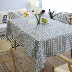 Arrow Patterned Decorative Linen Tablecloth