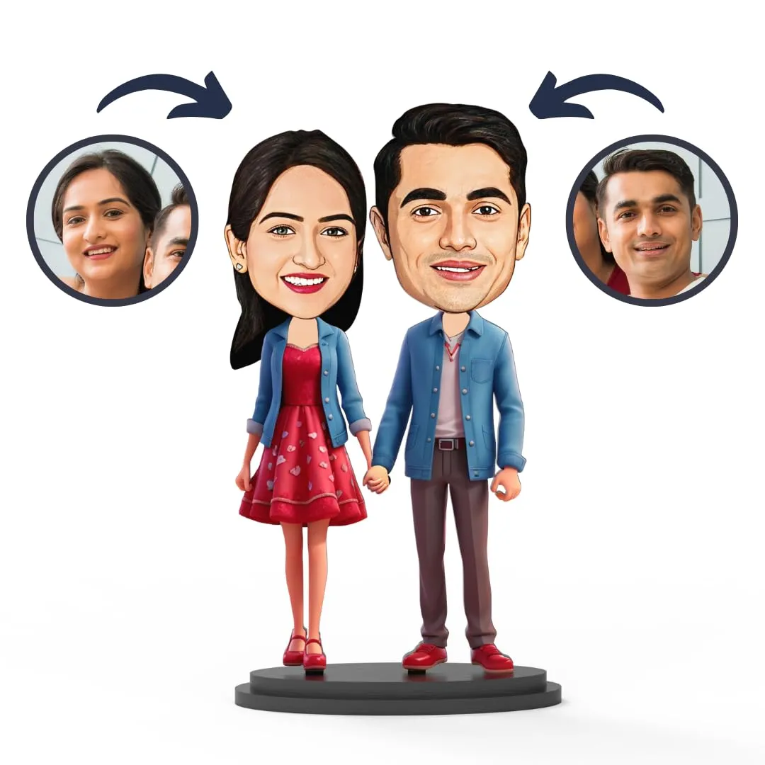 Avatar Stand Personalized Gift for Kids, Brother, Friends, Character Caricature Photo Frame Unique Design Customized Gift for Friends & Family Return Gift (Couple 5)