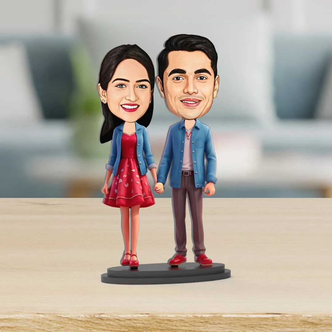 Avatar Stand Personalized Gift for Kids, Brother, Friends, Character Caricature Photo Frame Unique Design Customized Gift for Friends & Family Return Gift (Couple 5)