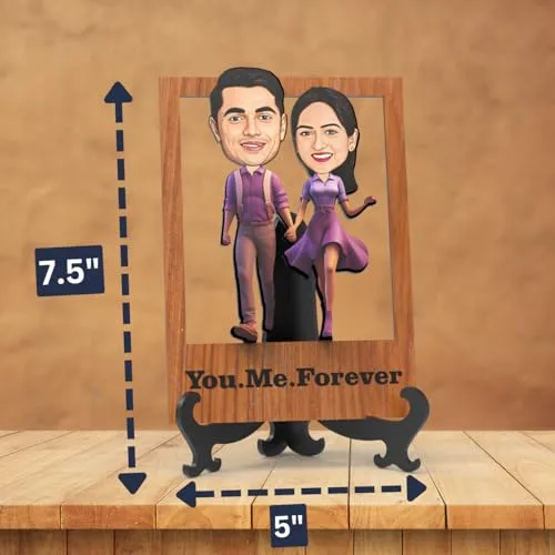 Avatar Studio Cari-Plaque Personalized Gift for Boyfriend, Girlfriend, Couples, Friends, Character Caricature Photo Frame Unique Design Customized Gift Valentines Gift (Couple 4)
