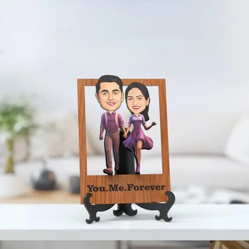 Avatar Studio Cari-Plaque Personalized Gift for Boyfriend, Girlfriend, Couples, Friends, Character Caricature Photo Frame Unique Design Customized Gift Valentines Gift (Couple 4)