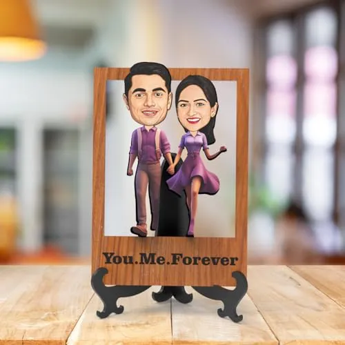Avatar Studio Cari-Plaque Personalized Gift for Boyfriend, Girlfriend, Couples, Friends, Character Caricature Photo Frame Unique Design Customized Gift Valentines Gift (Couple 4)