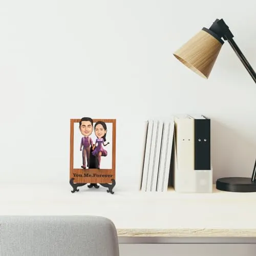 Avatar Studio Cari-Plaque Personalized Gift for Boyfriend, Girlfriend, Couples, Friends, Character Caricature Photo Frame Unique Design Customized Gift Valentines Gift (Couple 4)