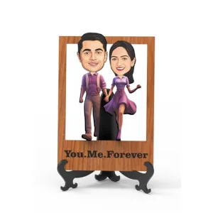 Avatar Studio Cari-Plaque Personalized Gift for Boyfriend, Girlfriend, Couples, Friends, Character Caricature Photo Frame Unique Design Customized Gift Valentines Gift (Couple 4)
