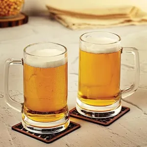 Beer Glass Mug Set of 2, 500 ml | Beer Mugs Straight | Stern Mug Set for Juice, Beer, Beverages