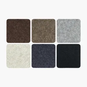 Bierfilzl Merino Wool Felt Square Coaster Multi 6 Pack (Earth)