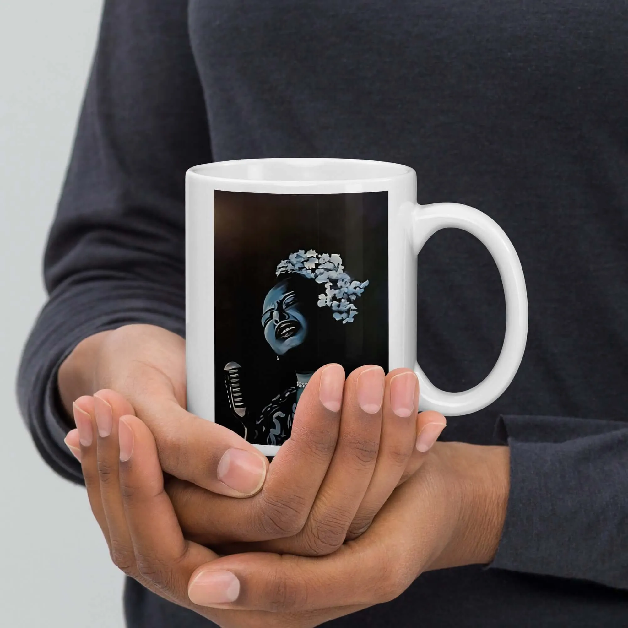 Billie's Blues/Grace Ceramic Mug / Coffee or Tea Cup / Black Art / African American Art / Jazz Art / Billie Holiday / Positive Black Images