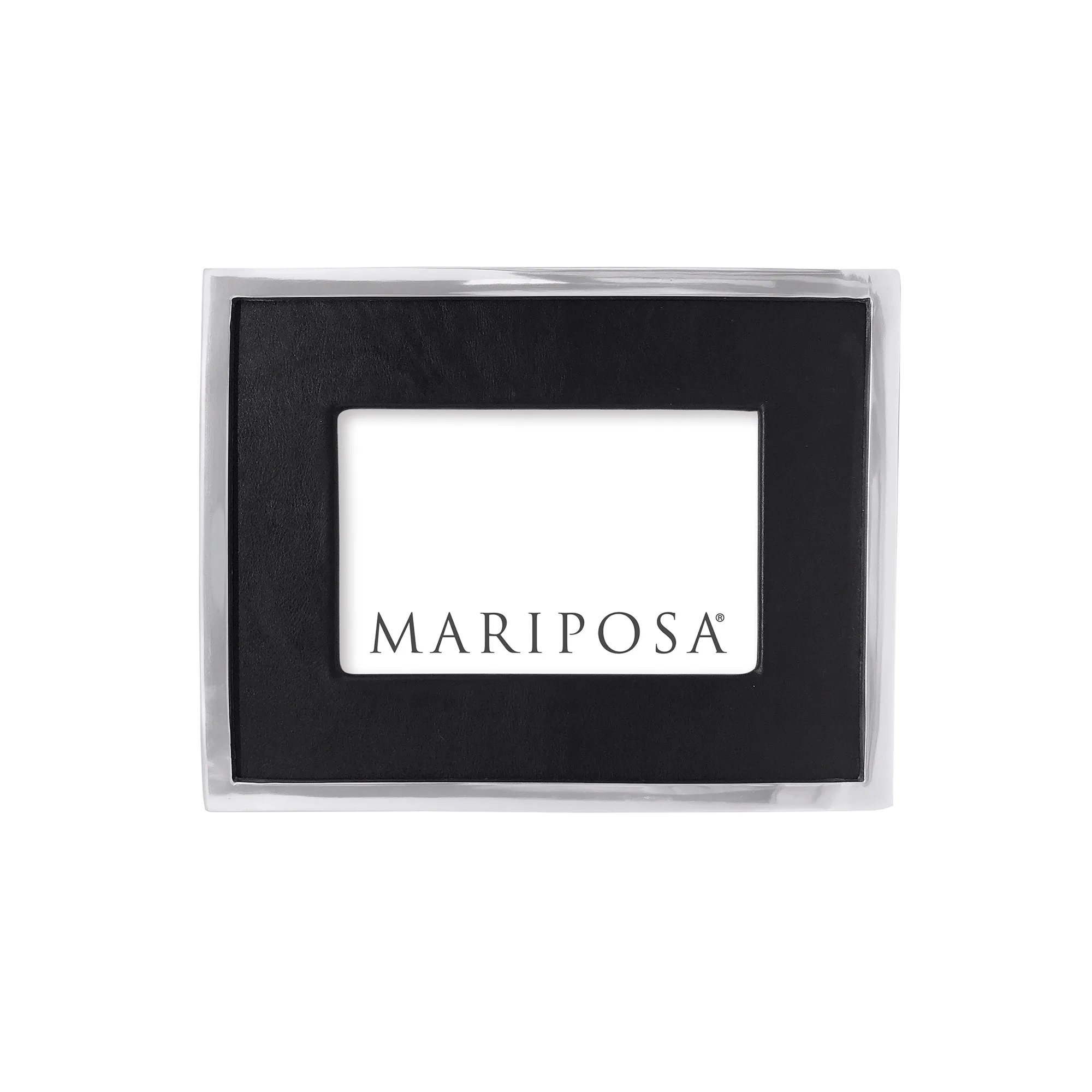 Black Leather with Metal Border 4x6 Frame