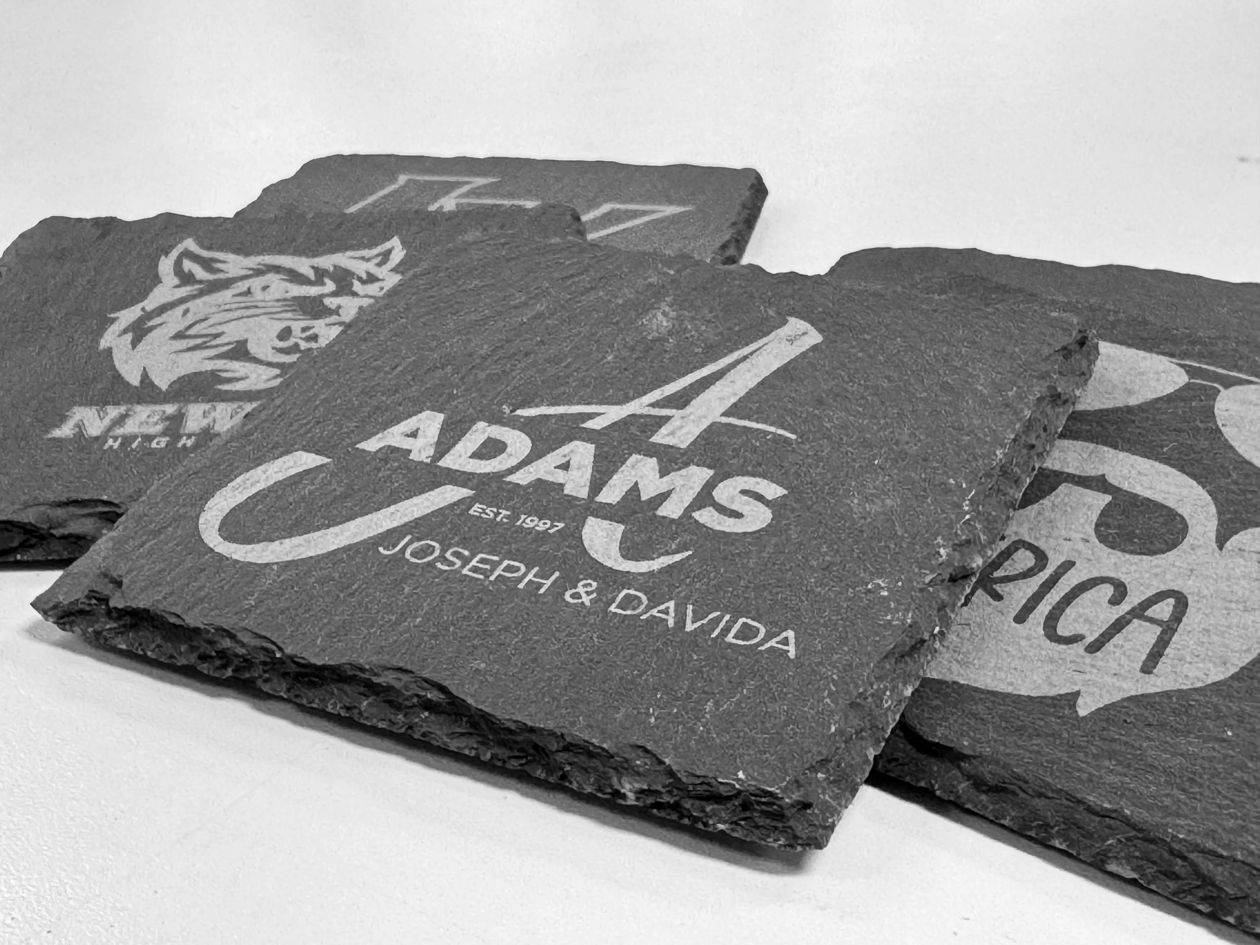 Black Slate Coasters Set of 4
