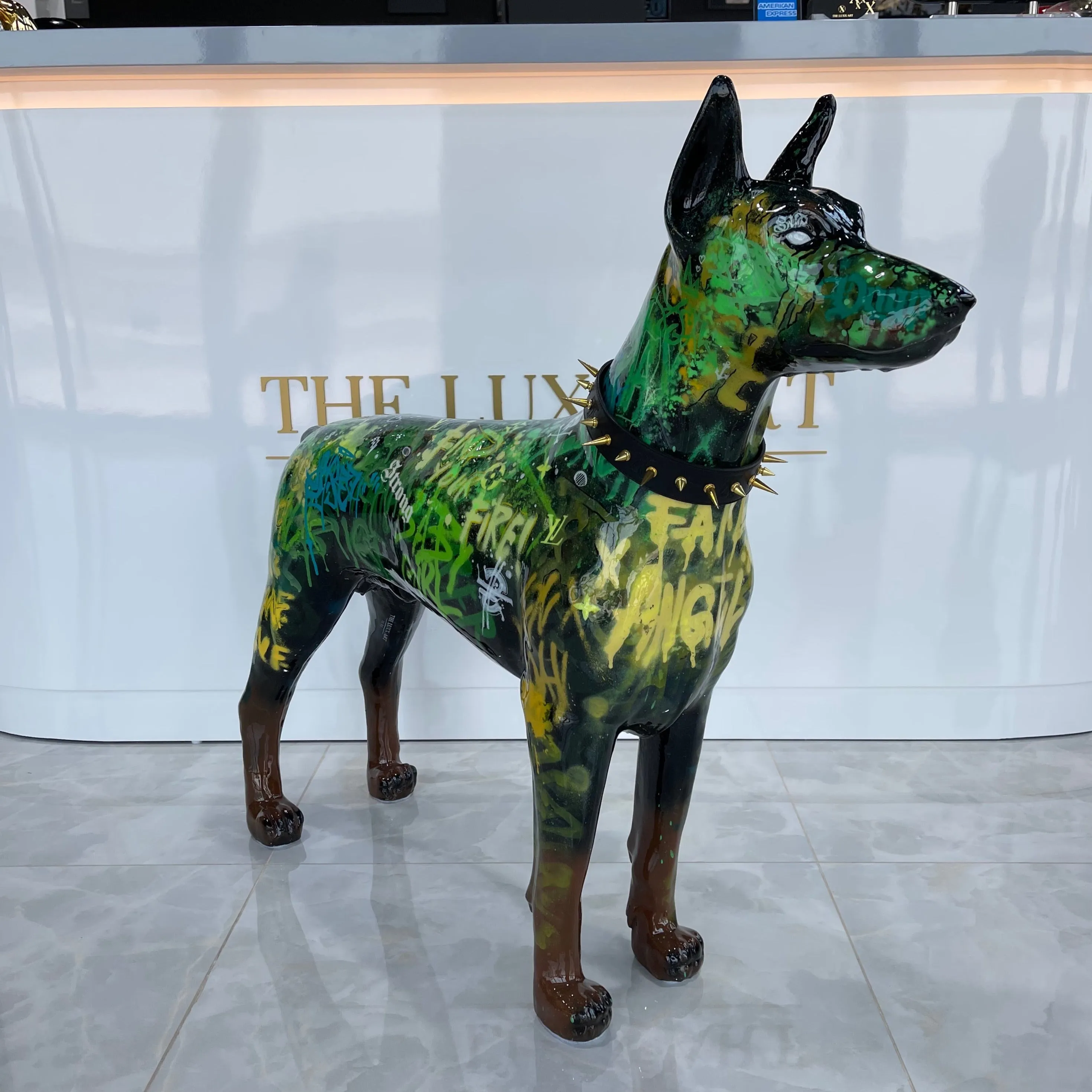 Black/Green color dog