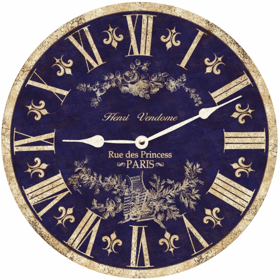 Blue French Toile Clock