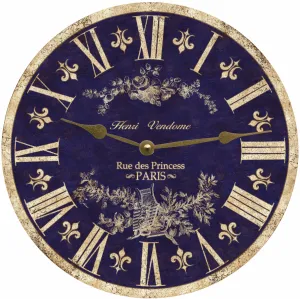 Blue French Toile Clock