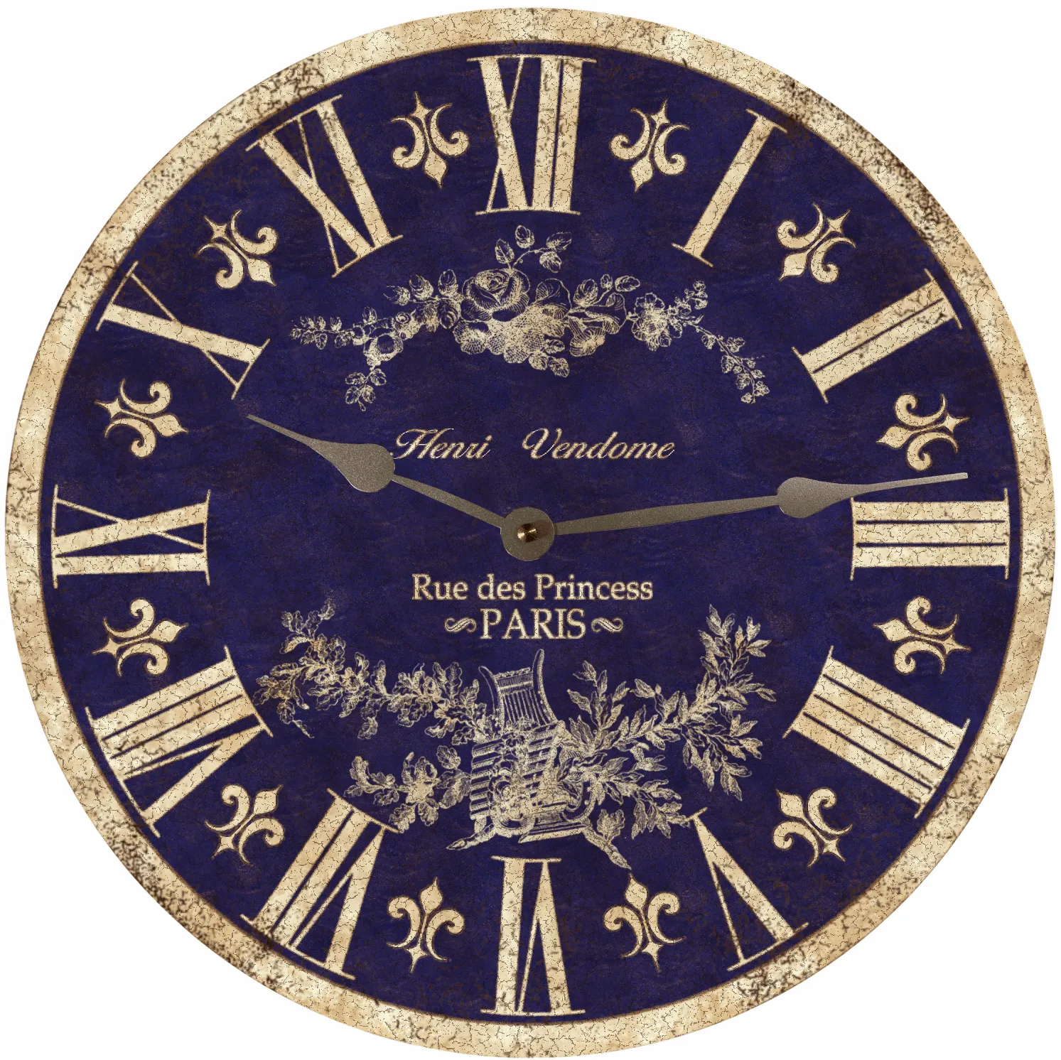 Blue French Toile Clock