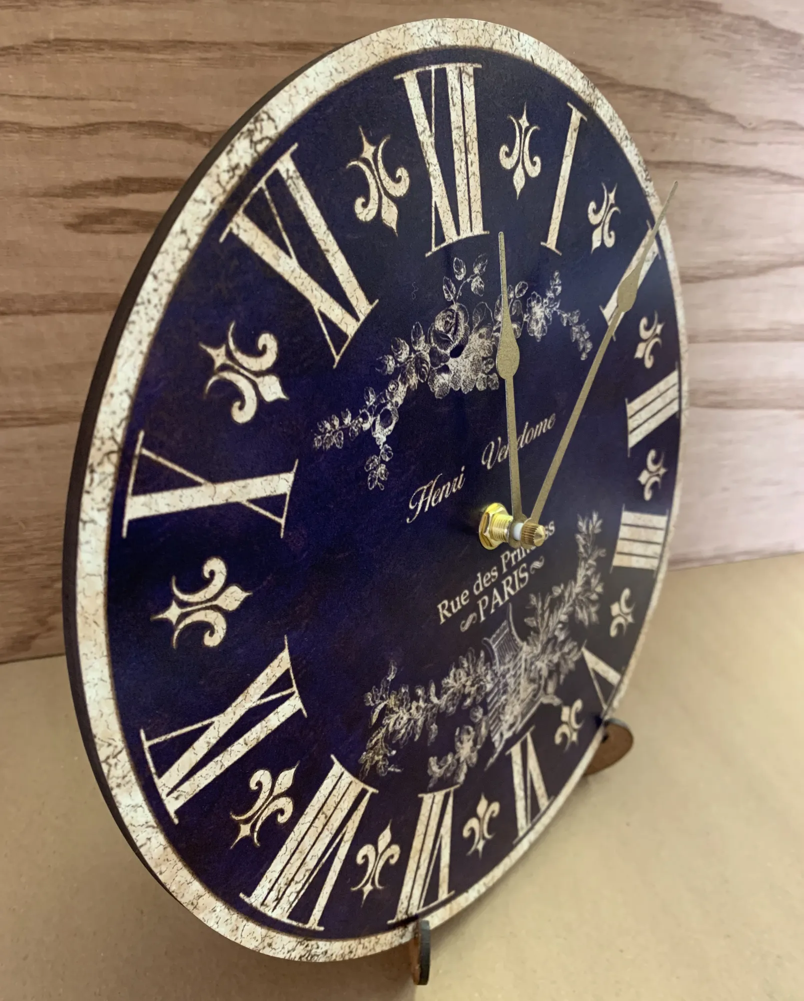 Blue French Toile Clock