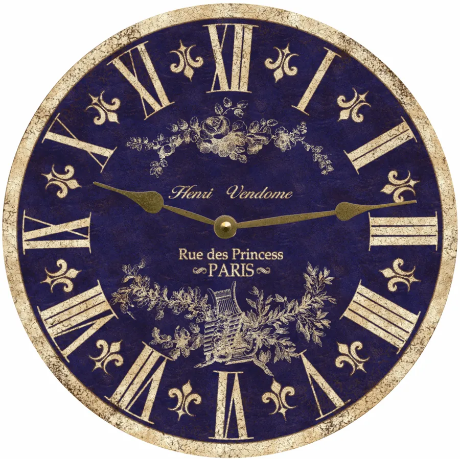 Blue French Toile Clock