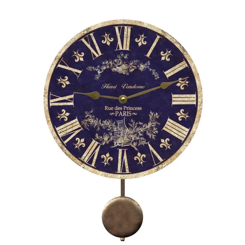 Blue French Toile Clock