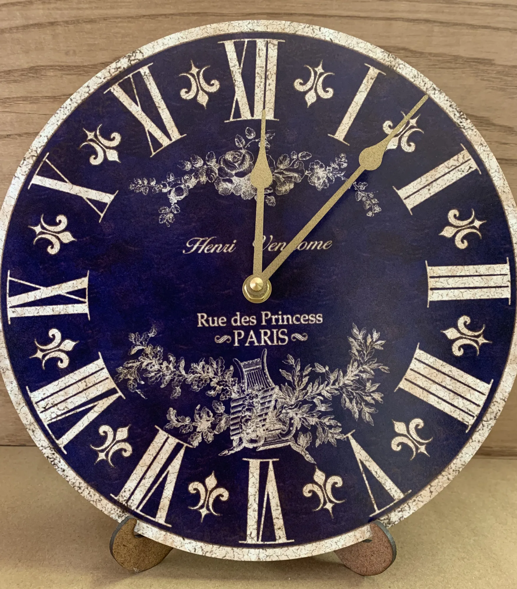 Blue French Toile Clock