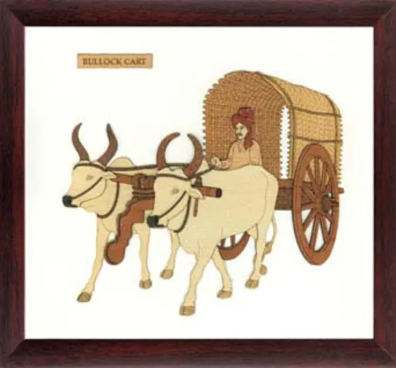 Bullock Cart Layered Wall Decor 9x10 Inch By India Kreations Decor
