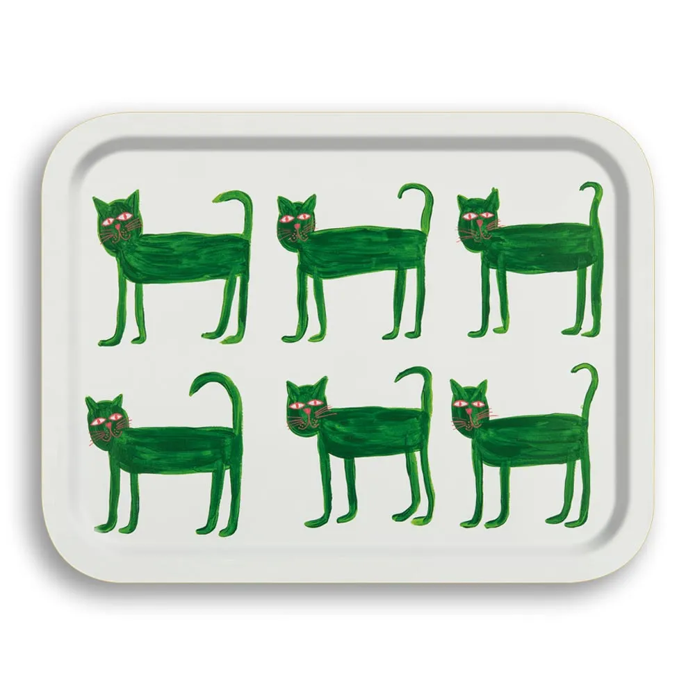 'Cat Clowder' Birchwood Tray