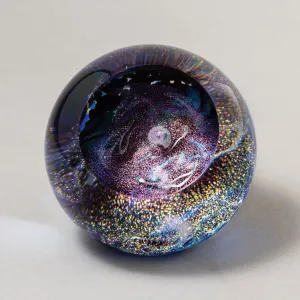 Celestial Paperweight in Whirlpool Galaxy Handblown Glass Paperweight by Glass Eye Studio
